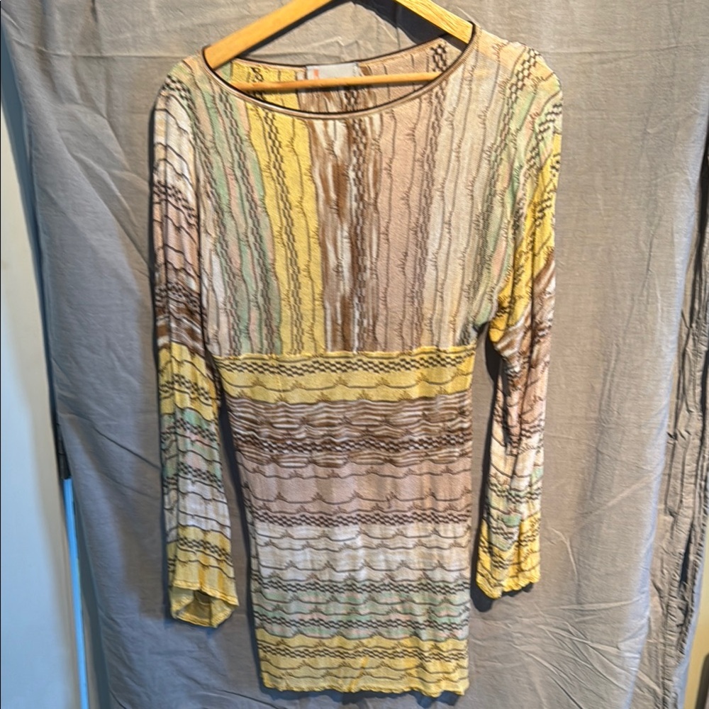 Striped Yellow and Brown Dress